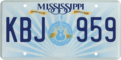 MS license plate KBJ959