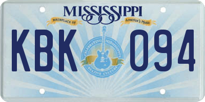 MS license plate KBK094