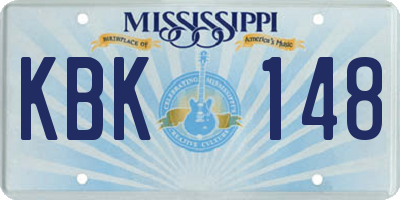 MS license plate KBK148