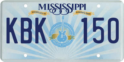 MS license plate KBK150