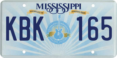 MS license plate KBK165
