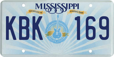 MS license plate KBK169