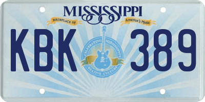 MS license plate KBK389
