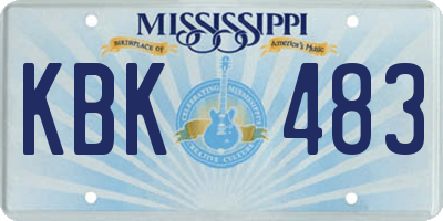 MS license plate KBK483