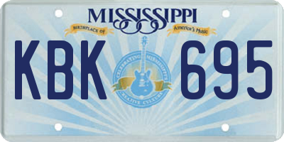MS license plate KBK695