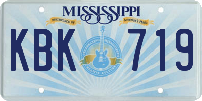MS license plate KBK719