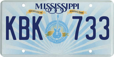 MS license plate KBK733