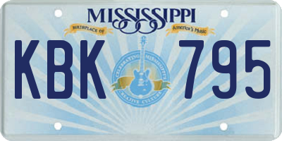 MS license plate KBK795