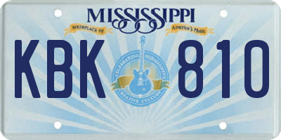 MS license plate KBK810