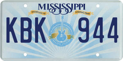 MS license plate KBK944