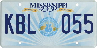 MS license plate KBL055