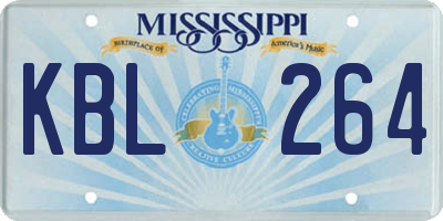 MS license plate KBL264