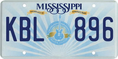 MS license plate KBL896