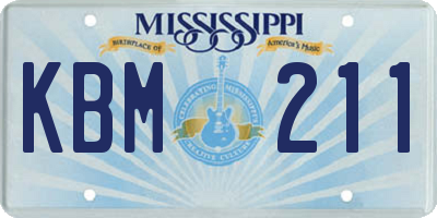 MS license plate KBM211