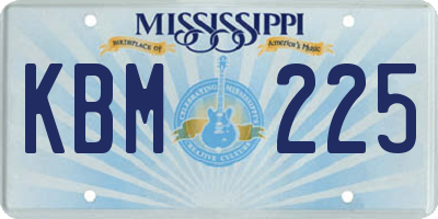 MS license plate KBM225