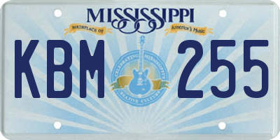 MS license plate KBM255