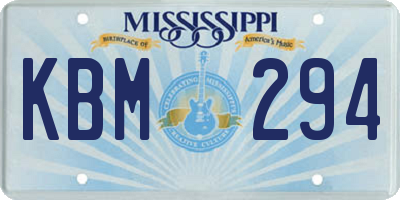 MS license plate KBM294
