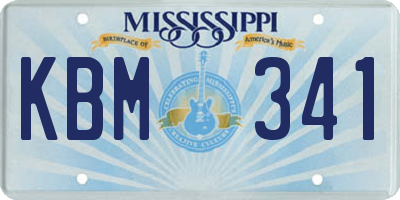 MS license plate KBM341