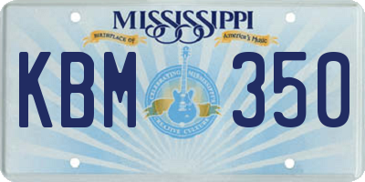 MS license plate KBM350