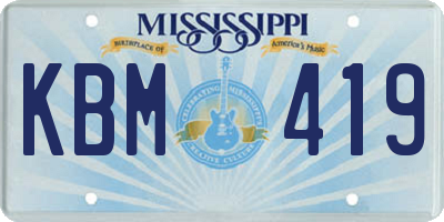 MS license plate KBM419