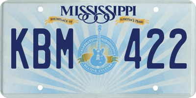 MS license plate KBM422