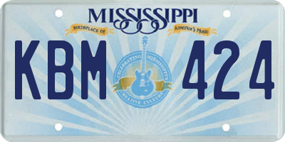 MS license plate KBM424