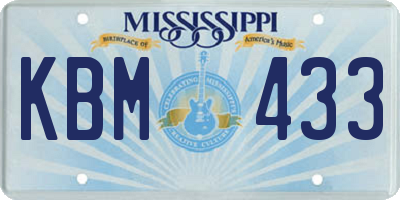 MS license plate KBM433