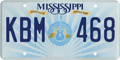 MS license plate KBM468
