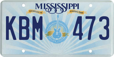 MS license plate KBM473