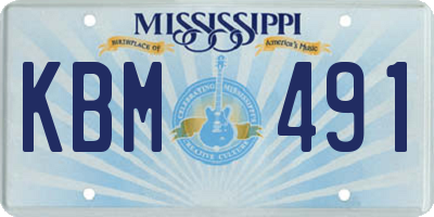 MS license plate KBM491