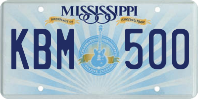 MS license plate KBM500
