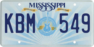 MS license plate KBM549