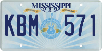MS license plate KBM571