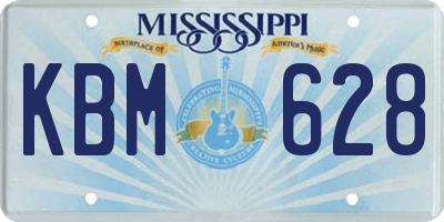 MS license plate KBM628