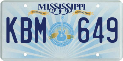 MS license plate KBM649