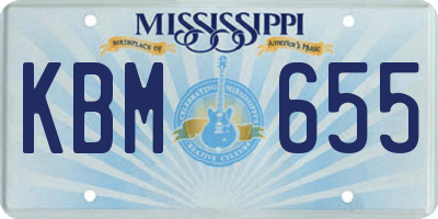 MS license plate KBM655