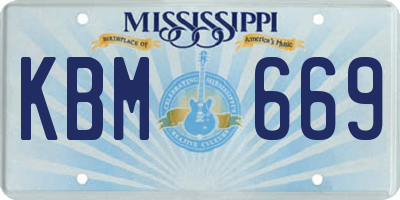 MS license plate KBM669