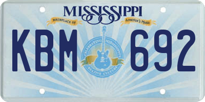 MS license plate KBM692