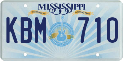 MS license plate KBM710