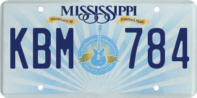 MS license plate KBM784