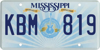 MS license plate KBM819