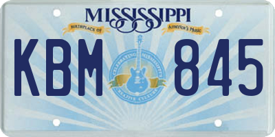 MS license plate KBM845