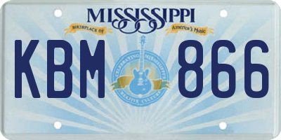 MS license plate KBM866
