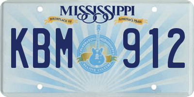 MS license plate KBM912