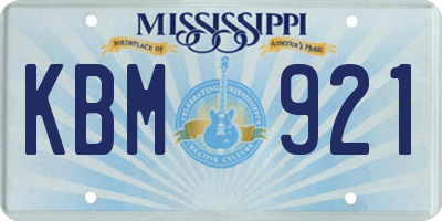 MS license plate KBM921