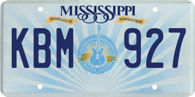 MS license plate KBM927