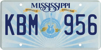 MS license plate KBM956