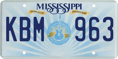 MS license plate KBM963