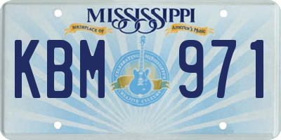MS license plate KBM971