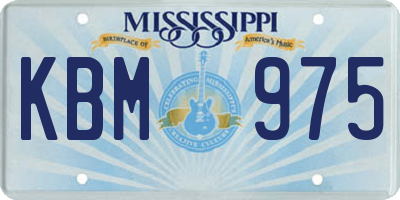 MS license plate KBM975